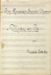Portada de la partitura Misa en Re (1946)
